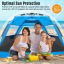WhiteFang Deluxe Pop Up Beach Tent Sun Shade Shelter for 3-4/5-6 Person, UV Protection, Extendable Floor with 3 Ventilating Windows Plus Carrying Bag, Stakes, and Guy Lines, X-Large