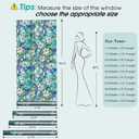 Coavas Decorative Window Privacy Film, Heat Control Sun Blocking Stained Glass Window Film, Floral Design Static Cling, Non Adhesive Windows Tint for Bathroom Front Door(Vinyl, 17.5" x 118.1 ") (Green)