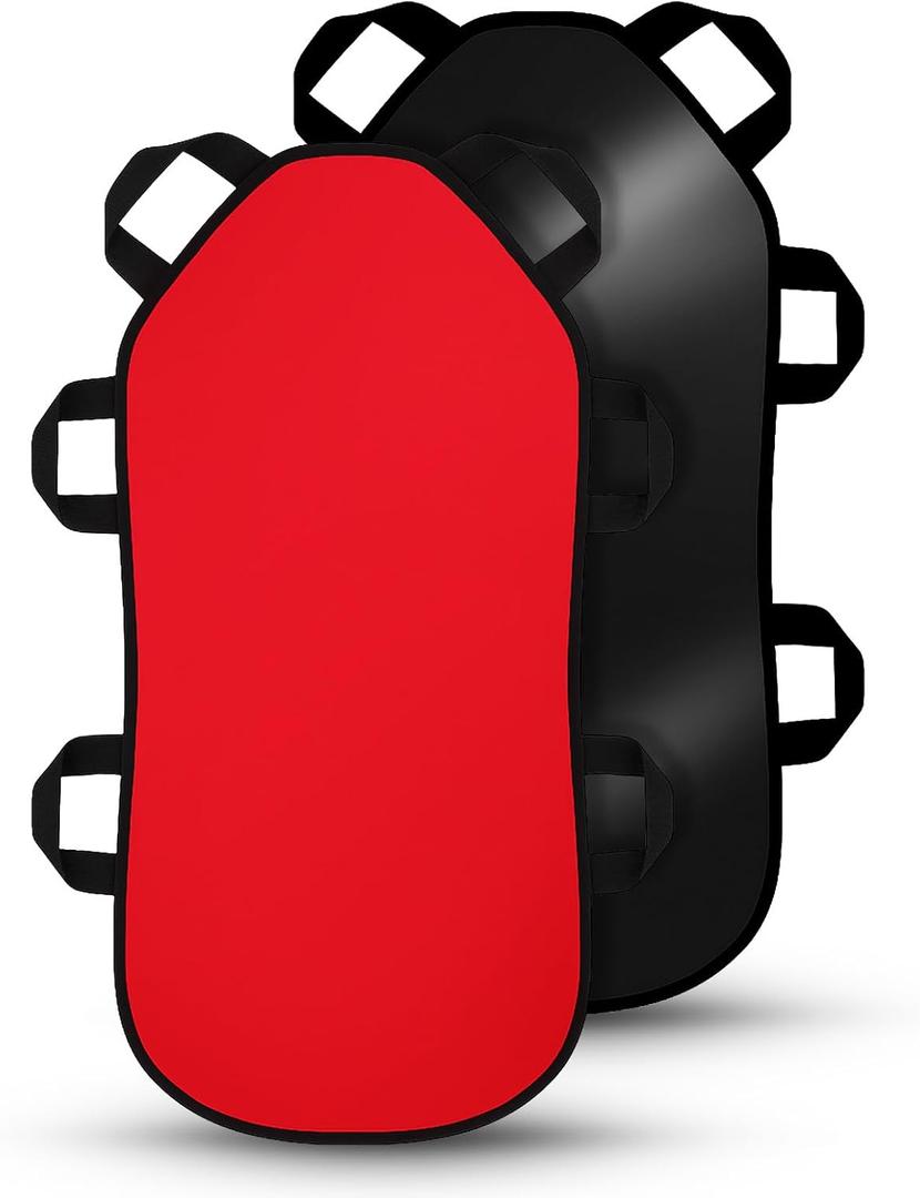 Soulchen 37 Inch Durable Foam Snow Sled for Adults and Beginners, Large Lightweight Snow Sled with 6 Handle, Winter Outdoor Fun, Backyard & Hill Use (Red and Blue)