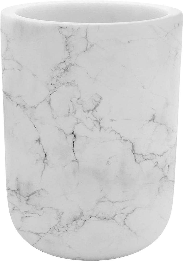 Toothbrush Holder Polyresin Toothbrush Organizer,Marble Style Bathroom Accessories,Toothpaste Holder Makeup Brushes Cup Razors Holder for Bathroom Vanity Countertop,Ideal for Home,Hotel