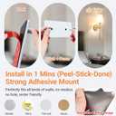 2 x Peel and Stick Wall Sconces, Stick On Wall Sconce Set of 2, Battery Operated Wireless Adhesive Wall Lights, Corn Bulb with 10000mAh Battery, Easy Install for Bedroom Living Room Wall Decor