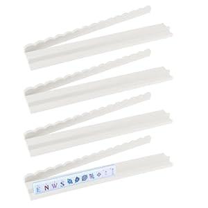 4 Pcs Scalloped Mahjong Racks with Pushers White Wooden American Mahjong Tile Pushers Racks Set 17.5 Inch Detachable Magnetic Wavy Tile Holder for Adult Mexican Train Mah Jong Accessories