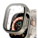 Protector Case Ultra 3 / Ultra 2 / Ultra 49mm Accessories, iWatch Protective Face Cover for Women Men, Tempered Glass Film Hard Bumper for iPhone Watch 49 mm