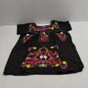 YZXDORWJ Women Mexican Embroidered Dress Short Sleeve (Large, 225bk)
