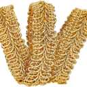 FINGERINSPIRE 15Yards Metallic Braid Lace Trim Gold Centipede Lace Ribbon Decorated Gimp Trim 5/8" x1.5mm for Christmas Halloween Decoration Wedding Bridal, Costume or Jewelry, Crafts and Sewing