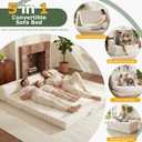 6 inch Tri-Folding Mattress Queen Futon Sofa Bed, Convertible Foldable Mattress Foldable with Removable Cushions & Washable Cover, Floor Mattress Small Couch Bed Living Room, Queen, Beige
