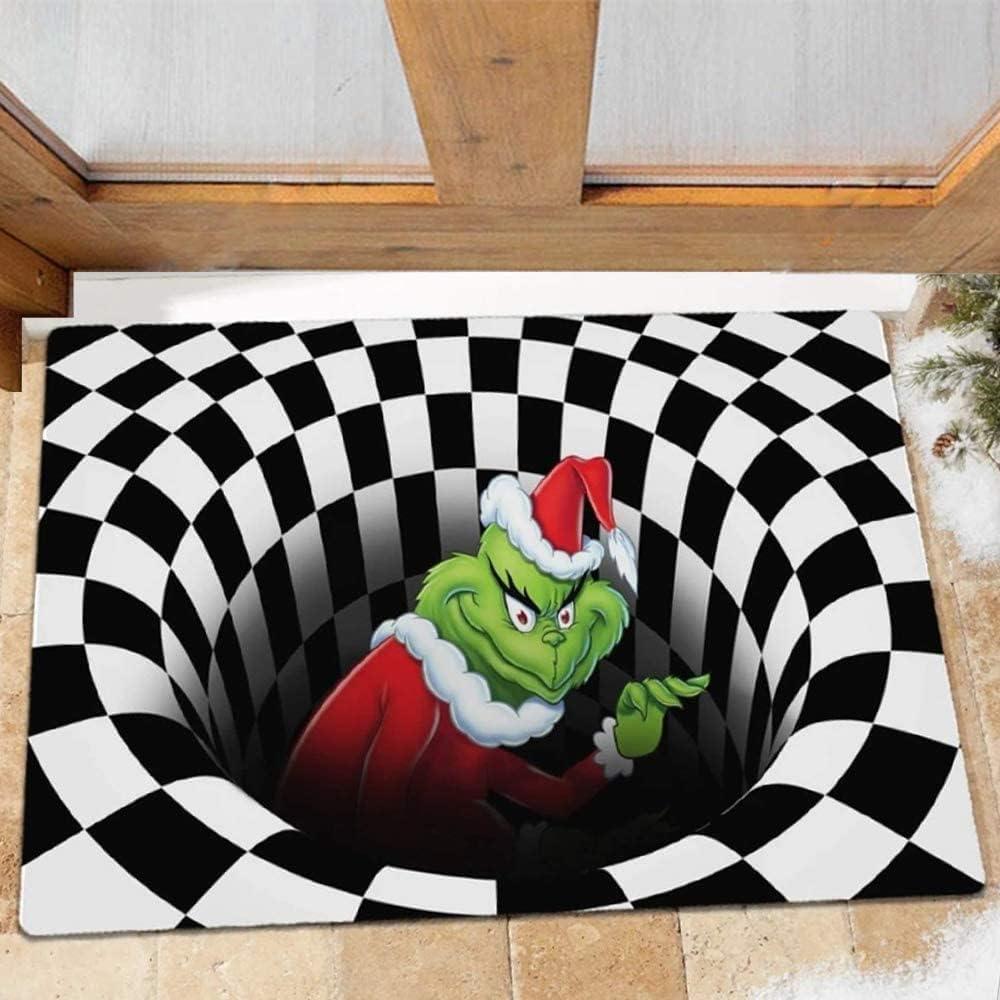WPOYM Room Decoration Doormat, 3D Illusion Floor Mat Non-Slip Door Mats (Black, 1'3" x 2'7" (Rectangular))