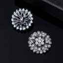 4 Pcs Sliver Rhinestone Buttons Crystal Embellishments for Clothing Jewelry Making DIY Decoration Bottons for Sewing Crafts Wedding Bridal(Button-3)
