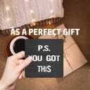 2 x Funny Office Decor, P.S. You Got This Sign with Stand, Cute Desk Decor, Inspirational Gifts for Women Men, Family Friends Colleagues, Funny Wooden Signs for Office Desk Accessories-B10