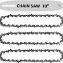 [4 Pieces] 10 Inch Chainsaw Chain with Replacement Guide Bar S40 3/8" LP Pitch .050" Gauge 40 Drive Links, 10" Chains Fit For Remington, Sunjoe, Greenwork, Echo, Craftsman and more (3Chains 1Bar)
