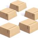 UNIQOOO Elegant Birch Wood Stand |1.2mm Slot, for Wedding Table Number Cardstock, Place Card Holder, Photo Display Stand, Small | for Event Decor, Retail Shop, Cafe Restaurant Menu, Business Card, Name Tag, 12 Pack