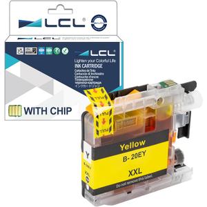 LCL Compatible Ink Cartridge Replacement for Brother LC20E LC20EY XXL MFC-J5920DW MFC-J985DW MFC-J775DW (1-Pack Yellow)
