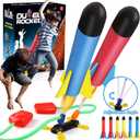 TOY Life Toy Rocket Launcher for Kids - Toy Rocket with 6 Foam Rockets 2 Launchers Air Rocket Launcher for Kids 3-5-8-12,Outside Toys for Kids Ages 4-8, Dueling Outdoor Games for Kids Gift Toys