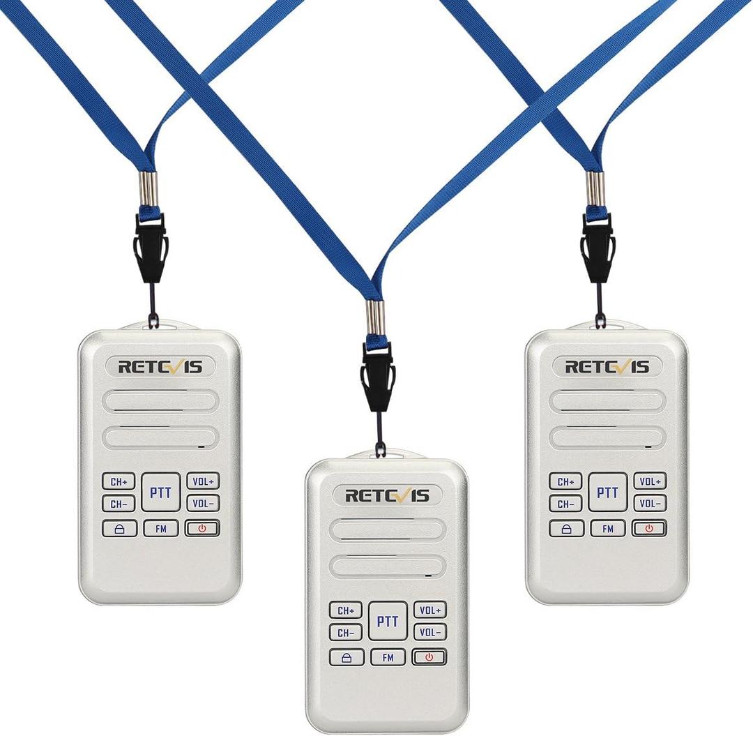 Retevis RT20 Walkie Talkies for Adults, Wearable Small Walkie Talkie for Seniors Elderly, Loud Sound, FM, Compact Mini 2 Way Radios for Healthcare Hospital Biking Camping Skiing Gift(1 Pack)