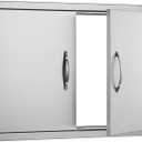 VEVOR Outdoor Kitchen Doors, 30W x 21H Inch BBQ Access Door Stainless Steel, Double Door with Handles Flush Mount for BBQ Island and Outdoor Grilling Station
