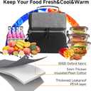 Insulated Lunch Box Dual Compartment Lunch Bag Leakproof Cooler for Men Women with Adjustable Strap,for Work, Picnic, Beach, Camping, TravelBlack Grey-12L