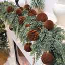 36pcs Velvet Ornaments for Christmas Trees, Flocked Christmas Balls Sets Assortment for Xmas Tree Holiday Decor (Brown)