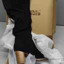 Erocalli Suede Knee-High Boots Fall Boot For Women Chunky Block High Heel Slouch Fashion Boot Round Toe Side Zipper, Size 7