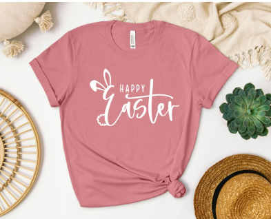 Happy Easter Festive Pink Shirt, Size XXL