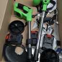 Electric Weed Wacker, Weed Eater on Battery Operated, Comes with Two 24V Batteries and Three Different Types of Blades,3 in 1 Trimmer Lawn/Cordless Trimmer for Lawn Yard Garden (Green)
