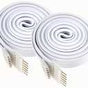 Extension Cable for Philips Hue & WiZ Lightstrip, 3.3ft (1m), 2-Pack, White  Standard 6-Pin V3 Connector, Flat Flexible Cable for Smart LED Lightstrips (Indoor Use)