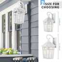 Darkaway 2pcs Large Outdoor Wall Lights for House, 18inch Exterior Lighting Fixtures Wall Mount White Outside Wall Sconce with Water Ripple Glass for Porch Patio Front Door