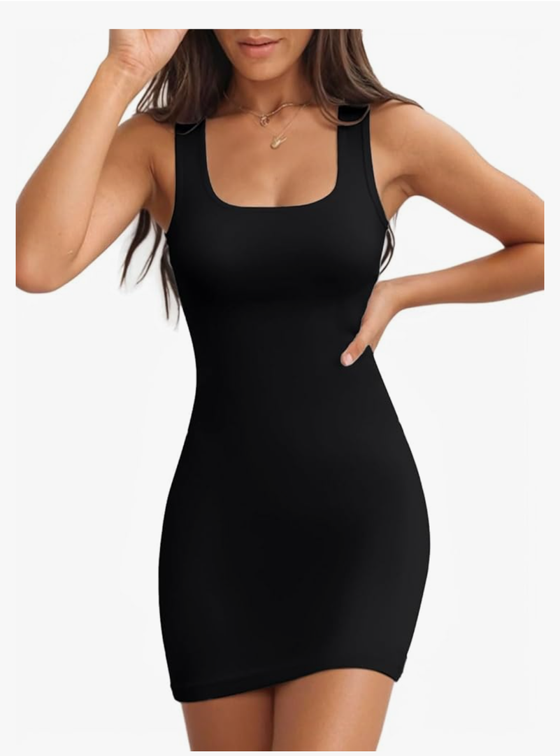BORIFLORS Women's Sexy Bodycon Corset Mini Dresses Square Neck Ruched Sleeveless Clu Valiamcep Women's Summer Tank Dress Square Neck Sexy Mini Bodycon Dress Ribbed Knit Fitted Casual Basic Dressesb Party Short Dress Black L