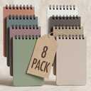 ZICOTO Aesthetic Pocket Notebooks Set Of 8 - Small 3x5 Spiral Notepads With Lined Pages - The Perfect Little Mini Note Pads to Stay Organized and Boost Productivity at Work or School