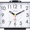 Tinload Loud Alarm Clock for Heavy Sleepers Adults, Silent No Ticking,Snooze,Manual Light,Battery Operated,Easy Set(Black)