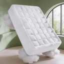 Mattress Pad King Size  Quilted Fitted Mattress Protector  Cotton Pillow Top Cover w/ 8-16" Deep Pockets  Thick, Comfy & Plush  Cooling, Breathable & Noiseless  Machine Washable  78 x 80 (White)