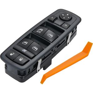 8 + 13 Metal Pins.Master Power Window Switch fits for 2008-2012 Jeep Liberty & Dodge Nitro,2009-2010 Dodge Journey,4602632AB 4602632AD 4602632AC Driver Side Control switches(Green Light)
