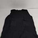 MakeMeChic Women's Casual Sweater Dress V Neck Sleeveless Knit Short Sweater Dresses with Pocket Black, Large