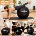 Extra Thick Exercise Yoga Ball, 5-Size Anti-Burst Heavy Duty Stability Gym Ball for Fitness, Core Workout, Pregnancy & Office Chair, Includes Quick Pump