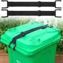 Metal Non-Slip Double Claw Trash Can Lid Lock, Adjustable Animal-Proof & Windproof Garbage Can Lock, Universal Fit for 28-96 Gallon Outdoor Bins 2-pack