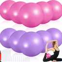 Aoriher 10 Pieces 9 Inch Exercise Pilates Ball Yoga Therapy Core Ball for Yoga Stability Barre Training Stretching Physical Posture Training Gym (Pink/Purple)