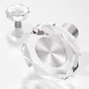 Glass Crystal Clear Brushed Nickel 4 Pack Drawer Dresser Kitchen Cabinet Knobs Cabinets Pulls Knob, Solid Base Cupboard Closet Drawers Hardware Handles, Bathroom Bedroom Pull Satin Brass Knobs (Octagon)