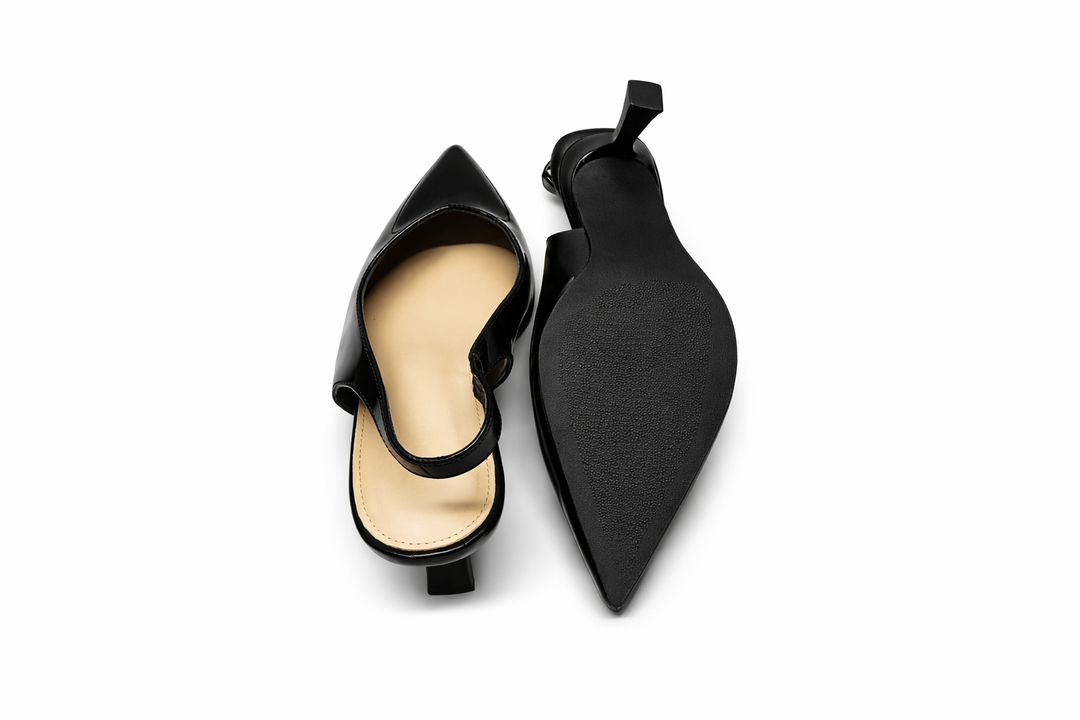 Coutgo Womens Slingback Kitten Heels Low Heel Closed Pointed Toe Pumps Heeled Sandals Dress Work Shoes 8.5