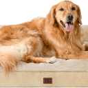 EHEYCIGA Orthopedic Dog Beds for Large Dogs, Waterproof Memory Foam Large Dog Bed with Sides, Non-Slip Bottom and Egg-Crate Foam Pet Couch Bed with Washable Removable Cover, Greige,  41.0"l X 27.0"w X 6.5"th