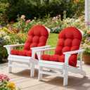 Enipate Weather Resistant Cushions for Adirondack Chair High Back Rocking Chair Cushion Indoor Outdoor Patio Tufted Lounge Cushion Seat Pads, 1 Count