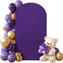 Purple Arch Cover 6.6FT Spandex Fitted Wedding Arch Stand Covers Round Top Chiara Arch Covers Stretchy Backdrop Cover for Birthday Party Ceremony Banquet Decoration