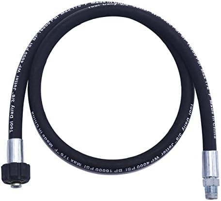 Tool Daily Pressure Washer Whip Hose with Swivel, Hose Reel Connector for Pressure Washing, 4 FT (3/8 NPT Solid + M22 Female)