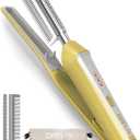 V-Shaped Titanium Hot Comb for Wigs & Natural Black Hair, Dual Voltage 100240V Pressing Comb with 3 Heat Settings (356428F), PTC Fast Heat, Auto-Off, Storage Pouch 2.0