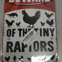 Funny Gifts for Women Chicken Lovers Farm Enthusiasts Beware of The Tiny Raptor Chicken Tin Sign for Chicken Coop Farm Kitchen Garden Yard Decor 8 X 12 Inch (3921) (Red)