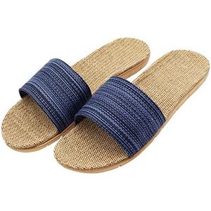 Hwayslon Fashion Unisex Linen Summer Skidproof Indoor Slippers size 40-41