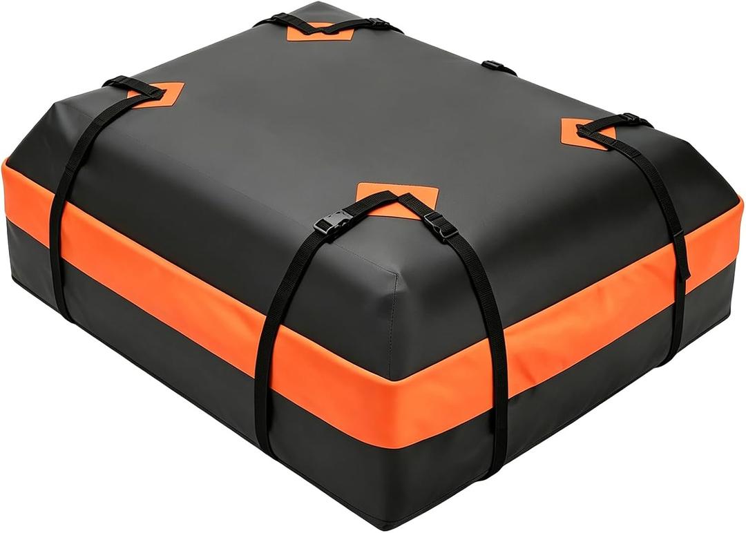 DUMOS Car Rooftop Cargo Carrier 15 Cubic Feet, Car Roof Waterproof PVC Bag, with Anti-Slip Mat, Combination Luggage Lock, Reinforced Straps & Door Hooks, Fit Vehicles with/Without Roof Racks