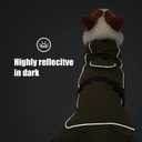 Barkworthies Dog Raincoat - Waterproof Winter Jacket with Velvet Inner, Reflective Strip, Black, XL