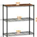 Homeiju 3-Tier Storage Rack, 29.8" Wide Heavy Duty Metal Shelving Unit, Top Tier with Removable Wood Board, 200 lbs Capacity per Shelf, for Pantry, Bathroom, Garage, Entryway, Plant Stand