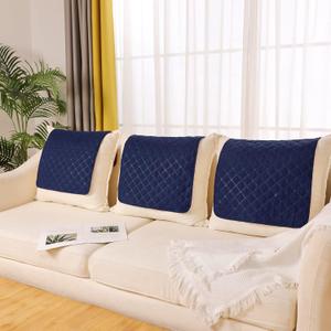 Moukeren 3 Pieces Recliner Headrest Protector Headrest Cover for Recliner Chair Sofa Covers Couch Chair Head Protector for Sofa Furniture Protectors(Dark Blue)