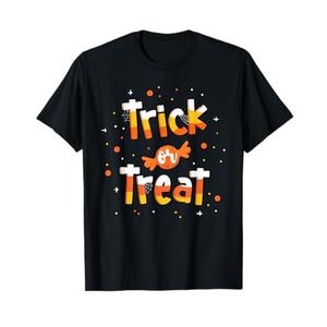 Amazon.com: Trick Or Treat Candy Yellow and Orange Cute Halloween T-Shirt : Clothing, Shoes & Jewelry (Small)