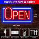 Led Neon Open Sign for Business Window, Light up Open Sign for Store Carteles Letreros Para Negocios, 16 x 8.6 inch